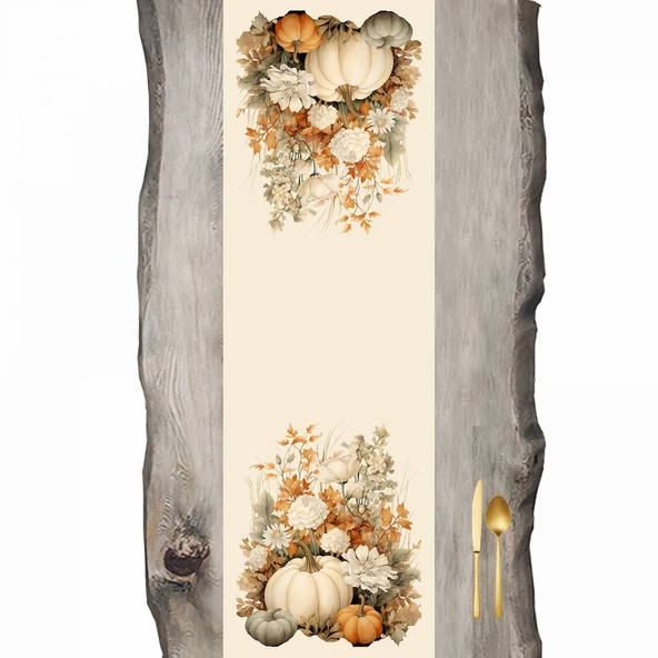 Sonbahar Serisi Balkabakları - Balkabağı Ranır- Runner 45 x 140 cm