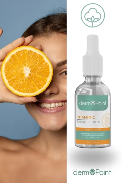 dermoPoint Nemlendirici ve Parlaklık Verici Gelişmiş Antioksidan Efektli Kolajen + C Vitamini Cilt Serumu 30 ml - 2