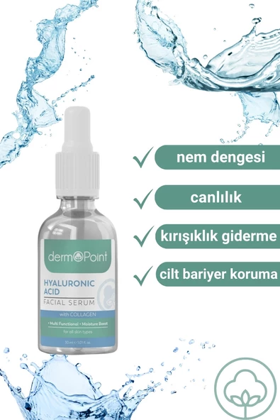 dermoPoint Canlandırıcı Aydınlatıcı Hyalüronik Asit Cilt Serumu 30 ml Nem Bombası Kolajen - 2