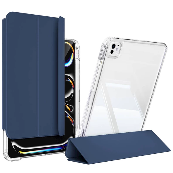 Apple iPad Pro 13 2024 Kılıf Magnetik Ayrılabilen Airbagli Zore Sliding Tablet Kılıfı - Resim 6