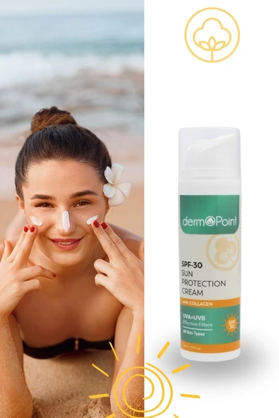 dermoPoint Spf30 Güneş Koruyucu Krem 50 ml - Kolajenli- Makyaj Altı Kullanım - 2