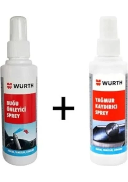 Würth Yağmur Su Kaydırıcı ve Buğu Önleyici Sprey Set 150 ml