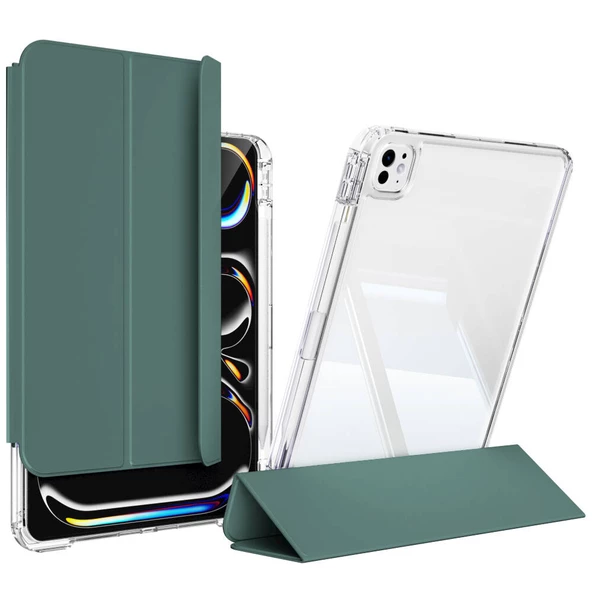 Apple iPad Pro 11 2024 Kılıf Magnetik Ayrılabilen Airbagli Zore Sliding Tablet Kılıfı - 8