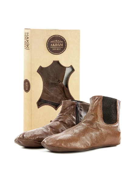 Hakiki Doğal Keçi Derisi Mest - Dayanıklı, Soğuk Geçirmez - Kahverengi