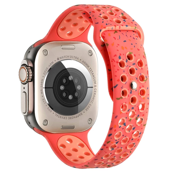 Apple Watch 7 41mm Kordon Yeni Seri 2023 KRD-02 Silikon Strap Kayış