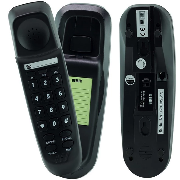 SNT DEMİR KABLOLU DUVAR TİPİ SİYAH TELEFON - 2