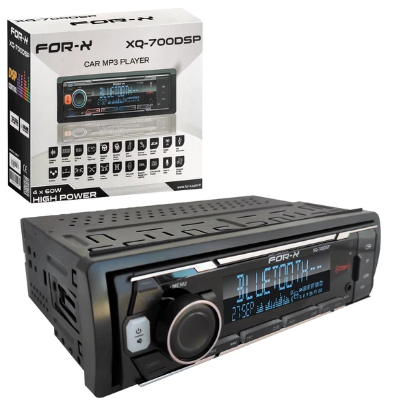 FOR-X XQ-700DSP OTO TEYP 4X60W BT/2XUSB/SD/FM/AUX MOBİL APLİKASYON