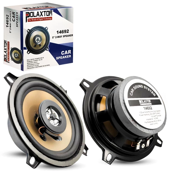 POLAXTOR PLX-14692 Oto Hoparlör 13cm 200 Watt Tweeterli 1 Adet