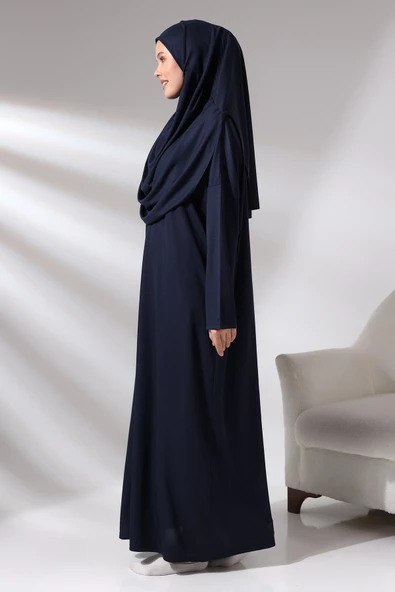 Tek Parça Namaz Elbisesi - Lacivert - 5015 - 6