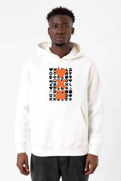 Love Death Robots Orange Beyaz Erkek 3ip Kapşonlu Sweatshirt