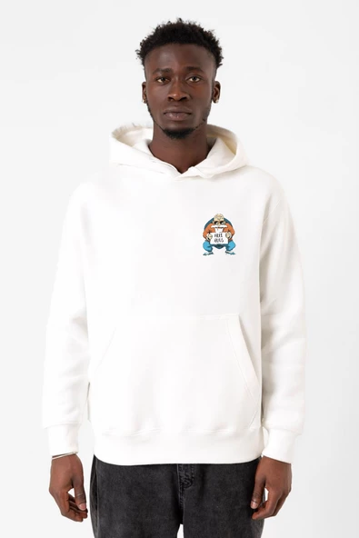 Dragon Ball Z Anime Master Roshi Free Hugs Beyaz Erkek 3ip Kapşonlu Sweatshirt