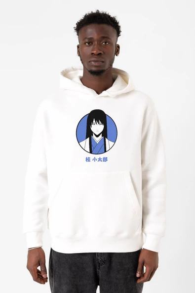 Gintama Anime Kotaro Minimal Beyaz Erkek 3ip Kapşonlu Sweatshirt ürün görseli 1