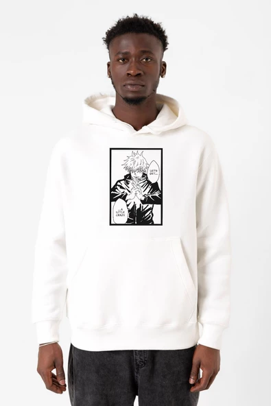 Jujutsu Kaisen Anime Satoru Gojo Lets Get A Little Crazy Beyaz Erkek 3ip Kapşonlu Sweatshirt ürün görseli 1