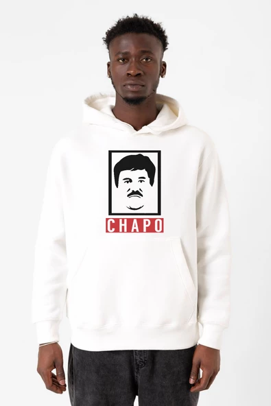El Chapo Gangster Swagger Beyaz Erkek 3ip Kapşonlu Sweatshirt