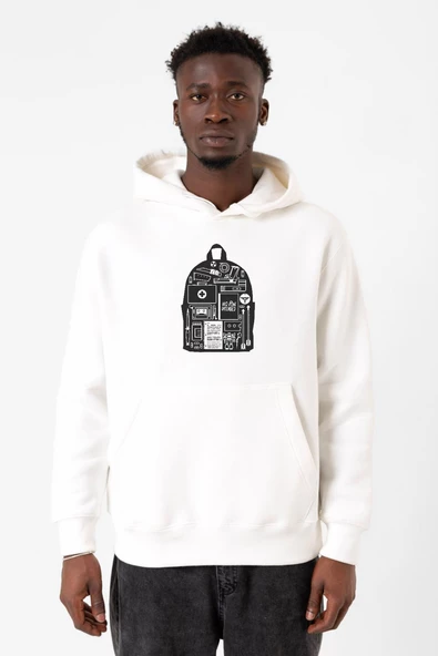 The Last Of Us Ellie's Backpack Beyaz Erkek 3ip Kapşonlu Sweatshirt