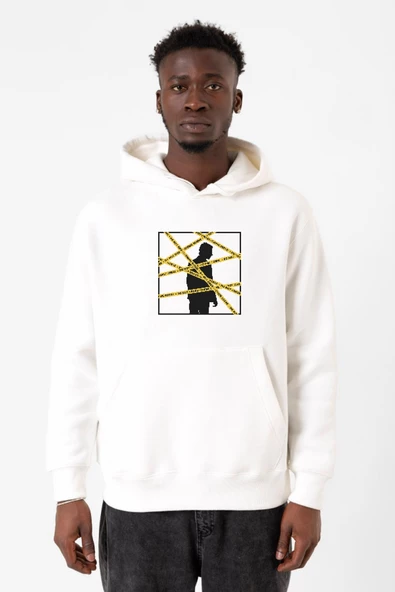 The Mentalist Crime Scene Tape Beyaz Erkek 3ip Kapşonlu Sweatshirt