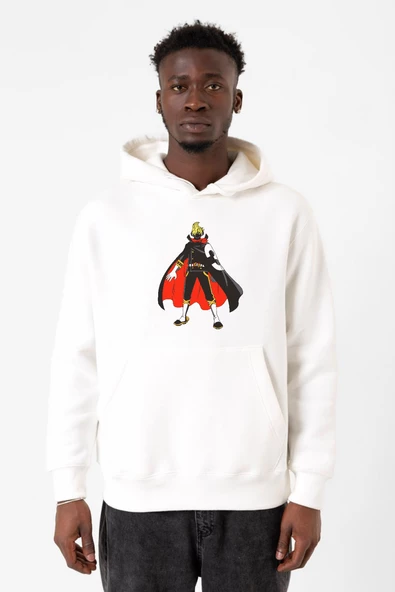 One Piece Anime Sanji Beyaz Erkek 3ip Kapşonlu Sweatshirt ürün görseli