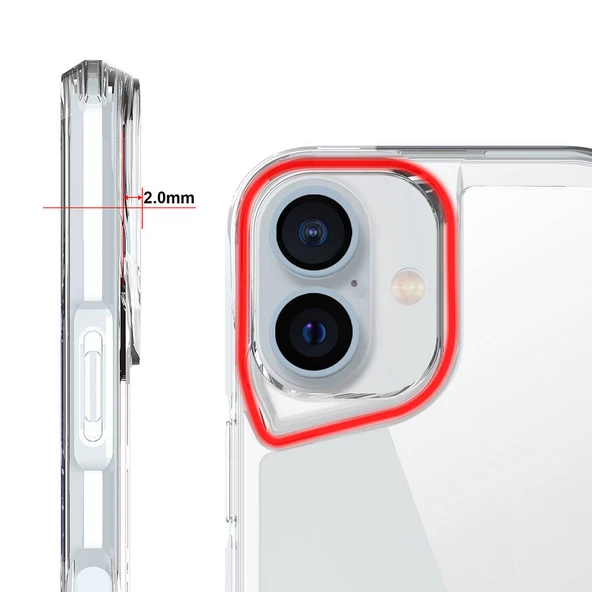 Gpack Apple iPhone 16 Kılıf Tmax Lüx Transparan  Sert Silikon - 3