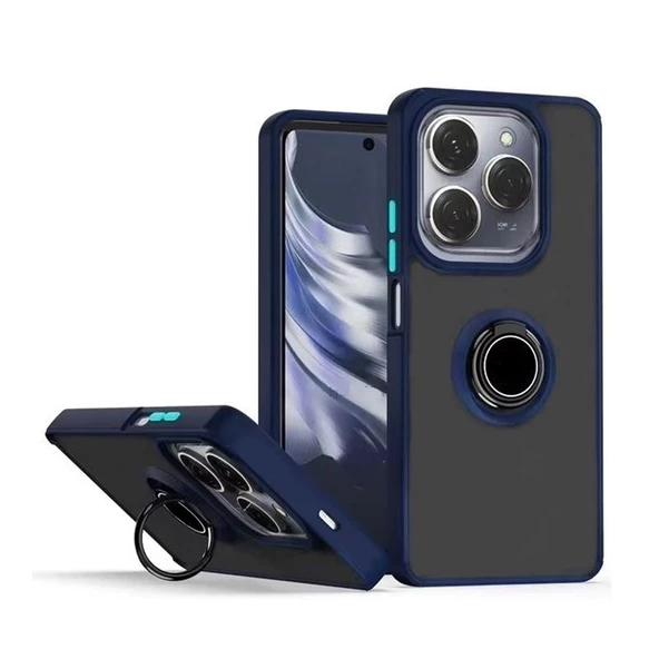 Gpack Tecno Spark 20 Pro Kılıf Montreal Yüzüklü Mıknatıslı Silikon - Resim 2