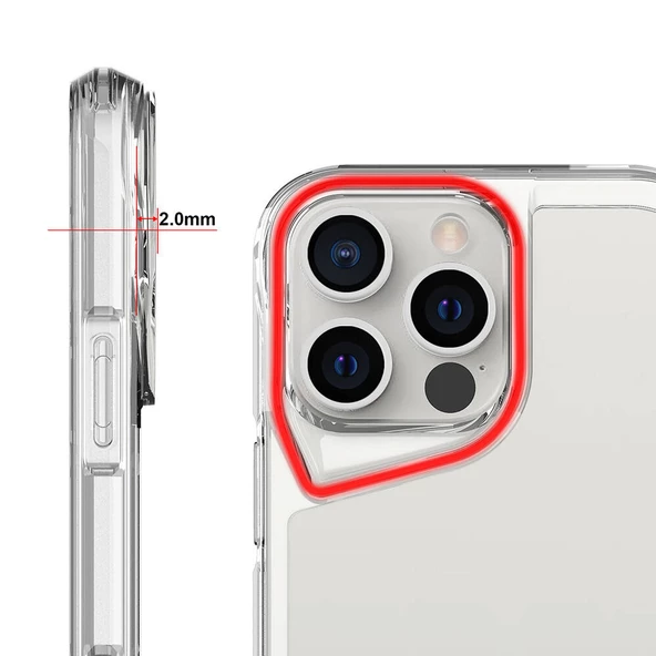 Gpack Apple iPhone 16 Pro Kılıf Tmax Lüx Transparan  Sert Silikon - 3