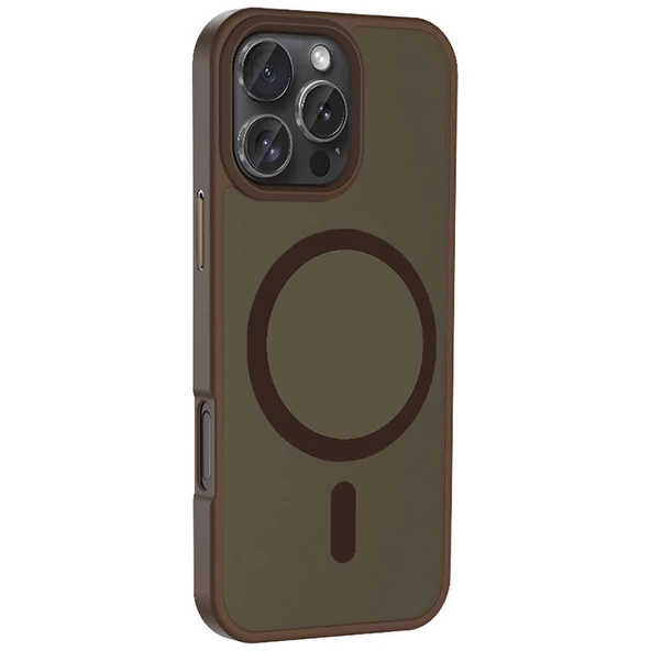Gpack Apple iPhone 16 Pro Max Kılıf Magsafeli Mat Arka Yüzey Sio Kapak - 8