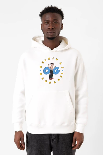 The Smurfs Original Gargamel Beyaz Erkek 3ip Kapşonlu Sweatshirt ürün görseli