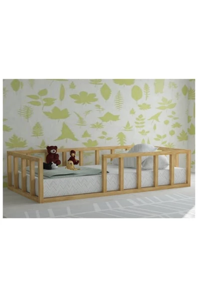 Ceestore Ahşap Montessori Yatak Bebek Beşik Çocuk Karyolası 90x190 - 2