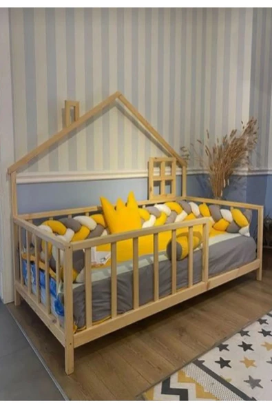 KÖŞK MOBİLYA Montessori Yatak 60x120 Yatak Uyumlu Masal Model Ahşap Karyola Bebek Yatak Organik - 2