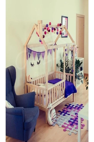 Ahşap Montessori Yatak Ahşap Yatak 90x190