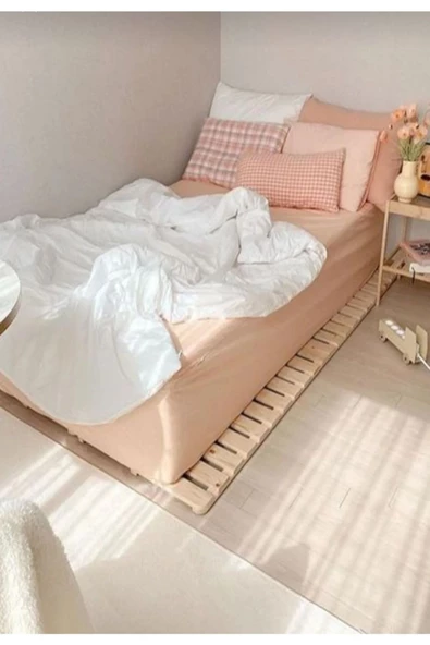 KÖŞK MOBİLYA Yer Yatağı Ahşap Yerden Model Organik Unisex Modern Yatak 70x130 Yatak Uyumlu - 3