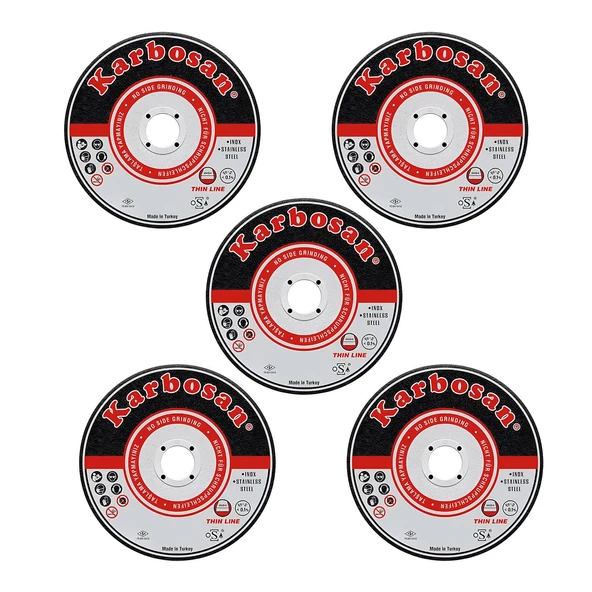 Karbosan Metal Kesici Taş 5 Adet Disk Taşlama Spiral Demir Kesme Diski 230x3.0x22.23 mm - 2