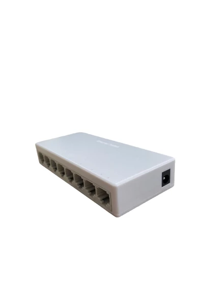 8 Lİ PORT İNTERNET ÇOKLAYICI KABLOLU MODEM PC TV POS CİHAZI ÇOKLAYICI 1 GİRİŞ 7 ÇIKIŞ ADAPTÖRLÜ CAT6 - 3