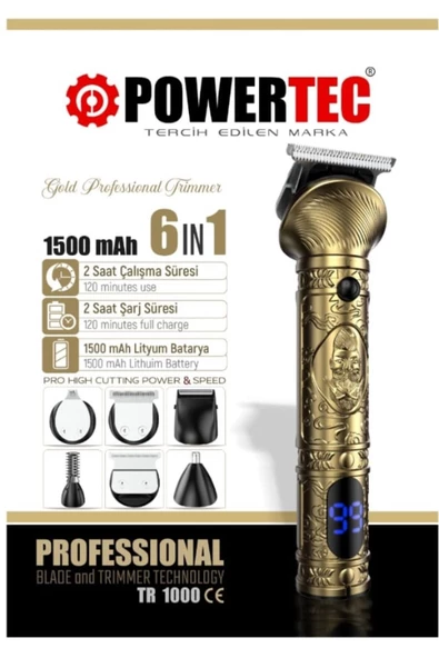 Powertec TR-1000 6in1 Erkek Bakım Seti - 8