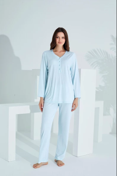 Bambu Uzun Kol Hamile Lohusa Pijama Takım 30231-30235 - Resim 6