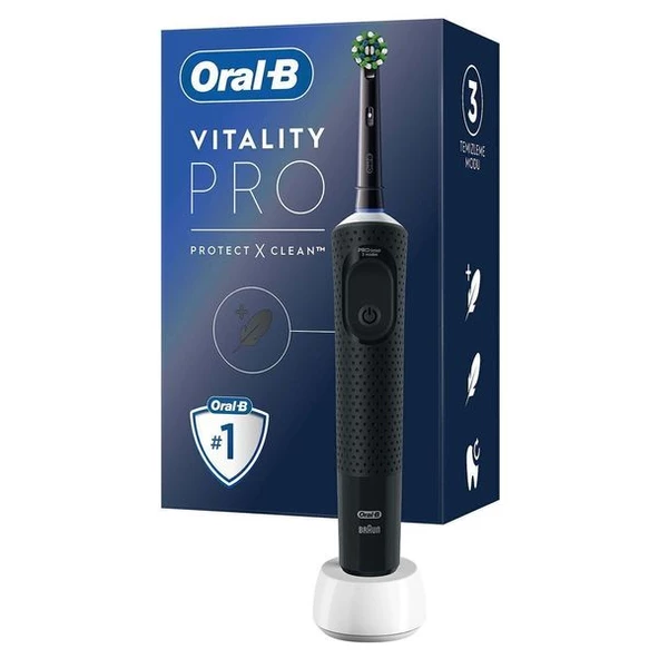 Oral-B D103 Vitality Pro Protect X Clean Şarjlı Siyah Diş Fırçası