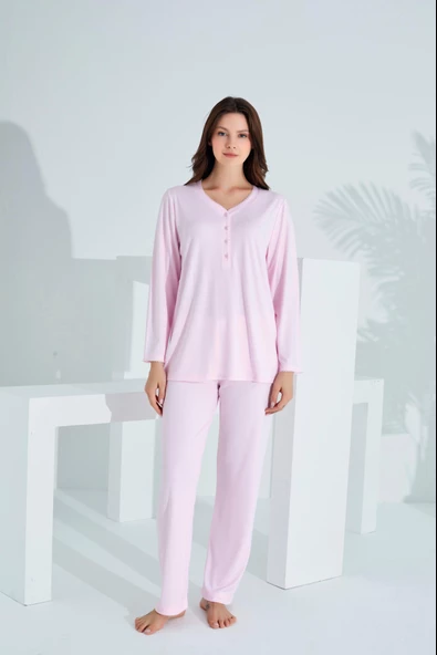 Bambu Uzun Kol Hamile Lohusa Pijama Takım 30231-30235 - Resim 2