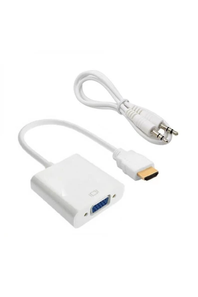Hdmi To Vga Ses Çıkışlı Kablo Çevirici Dönüştürücü Adaptör - 2