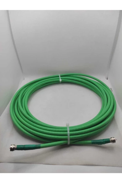 50 Metre Yeşil Uydu Anten Kablosu Rg6 U4 64 Telli Uçları Takılı Uhd 4k - 2