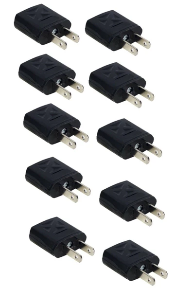 10 Adet Türk - Amerikan Priz Çevirici Adaptör Jack Plug - 1