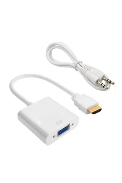 Hdmi To Vga Ses Çıkışlı Kablo Çevirici Dönüştürücü Adaptör - 3
