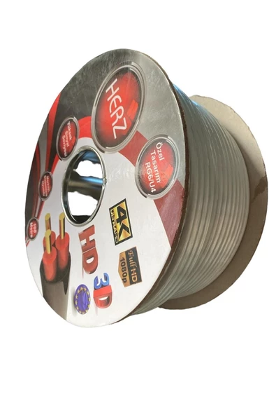 Rg6/u4 Uydu Anten Kablosu 100 Metre 48 Tel Beyaz