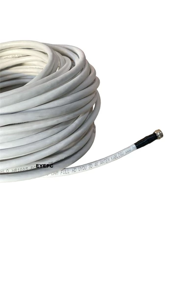 50 Metre Uydu Sistemleri Çanak Anten Kablosu Fullhd 3d 4k 50 Mt -rg6 - 48Tel Kalın Kablo - Resim 2