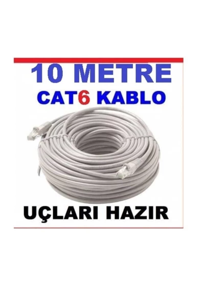 10 Metre Internet Kablosu Kalın Bakır Cat6 Network Kablo