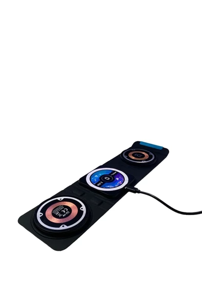 Katlanabilir Manyetik Kablosuz Telefon Kulaklık Akıllı Saat Şarj Cihazı - 3