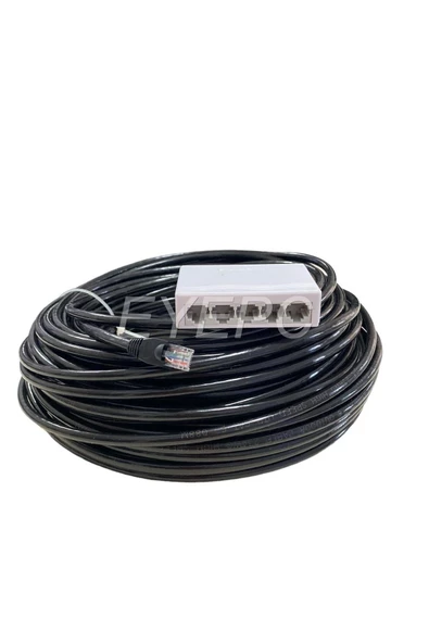 İnternet Çoğaltıcı 5 Portlu 1 Giriş 4 Çıkış+2 Adet Ayrı 5 Metre Siyah Ket 6 Cat Ethernet Lan Kablosu - 2