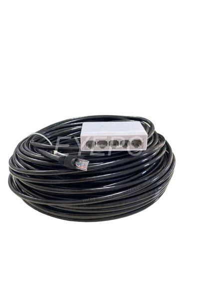 Internet Dağıtıcı Çoğaltıcı Uyumlu 5 Port Portlu 1 Giriş 4 Çıkış+20 MT+2 MT CAT6 KABLO