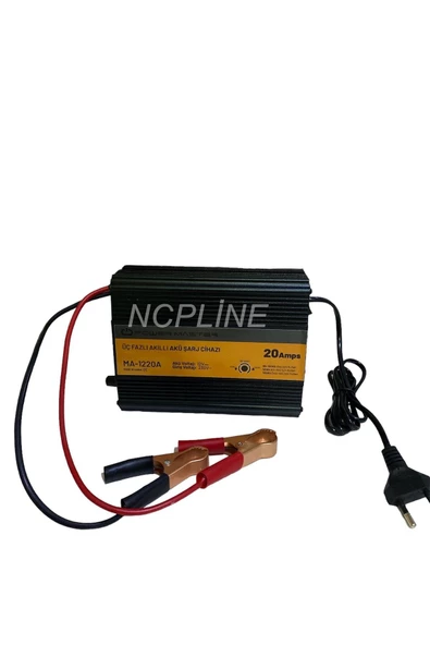 3 FAZLI AKILLI AKÜ ŞARJ CİHAZI ALETİ ADAPTÖRÜ MAŞALI 20 AMPER IŞIKLI ANAHTARLI - Resim 2