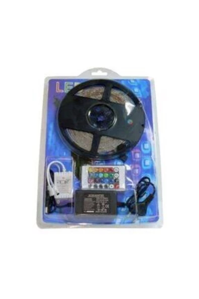 5 Metre Rgb Şerit Led 16 Renkli İç Dış Mekan Kumandalı Set Ampul - 2