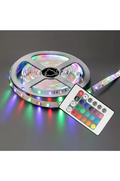 5 Metre Rgb Şerit Led Rgb Iç Dış Mekan Kumandalı Set Ampul - 2