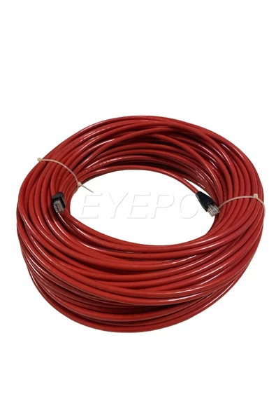 15 Mt Cat6 Kablosu Ethernet Lan Internet Rj45 Network Kablo Test Edilmiş Dış Ortam Kırmızı - 2